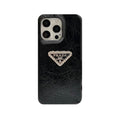 Leather PR Phone Case for iPhone Black
