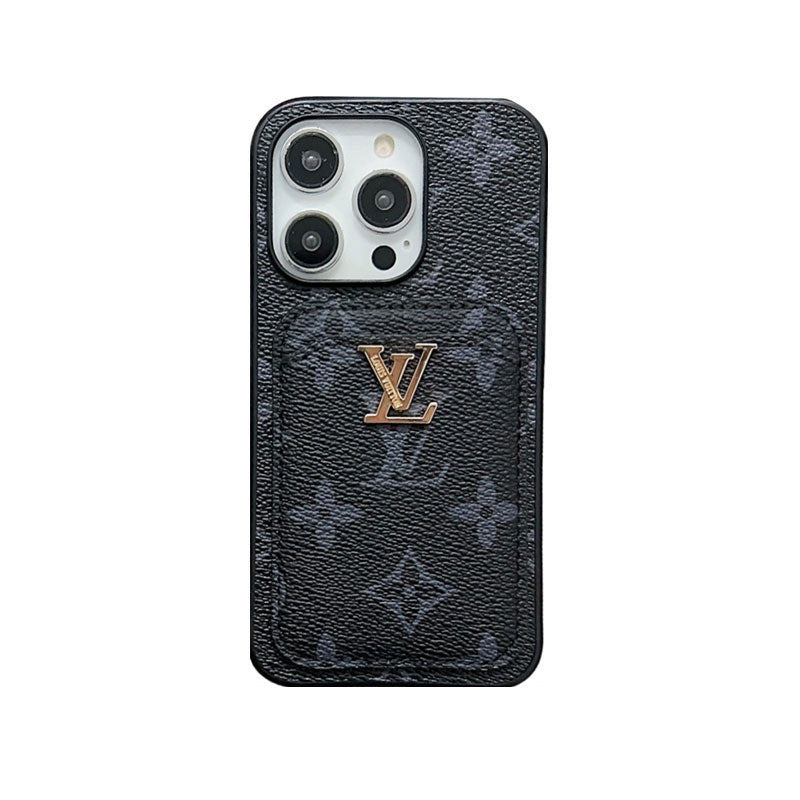 Classic Monogram iPhone Case with Card Holder -Black Printing