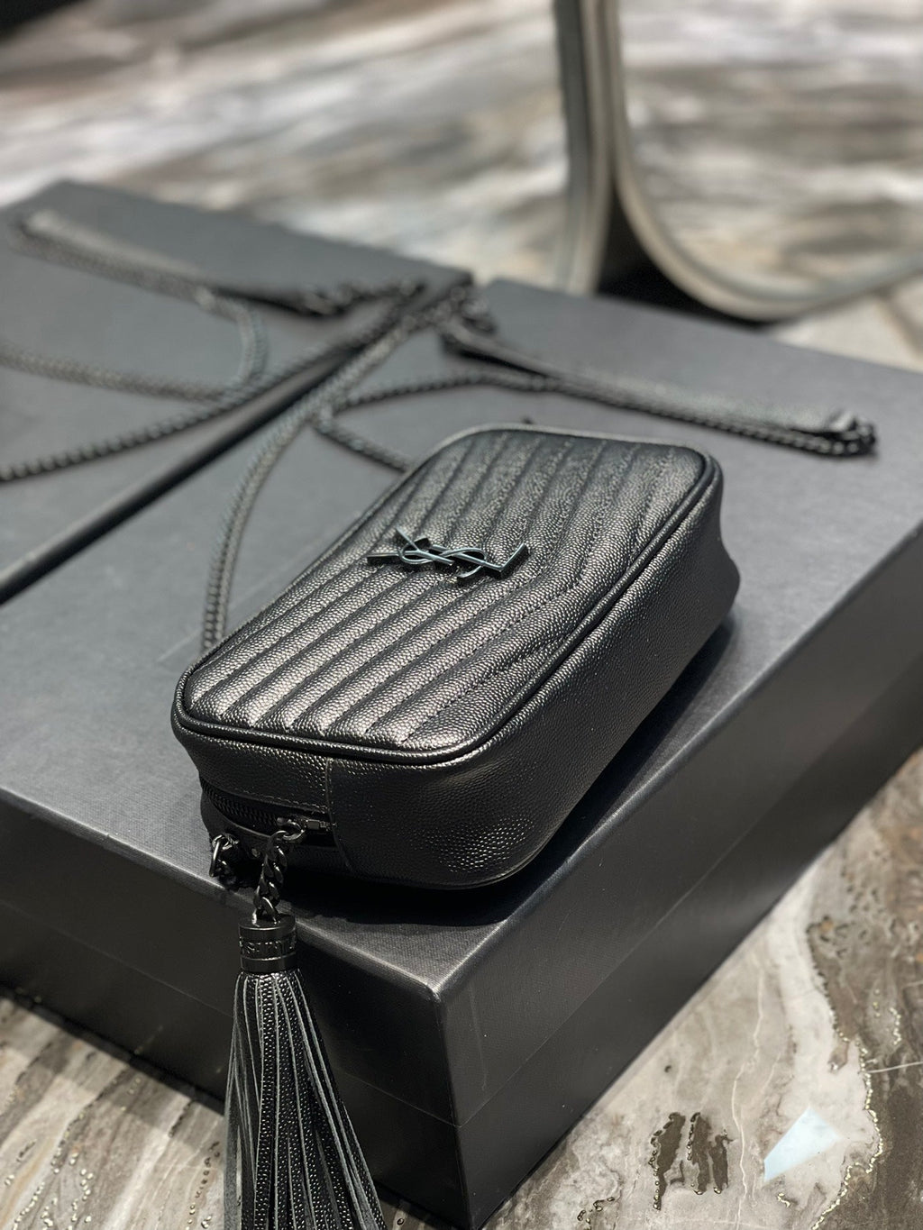 YSL Loulou Mini Camera Bag 18cm Black