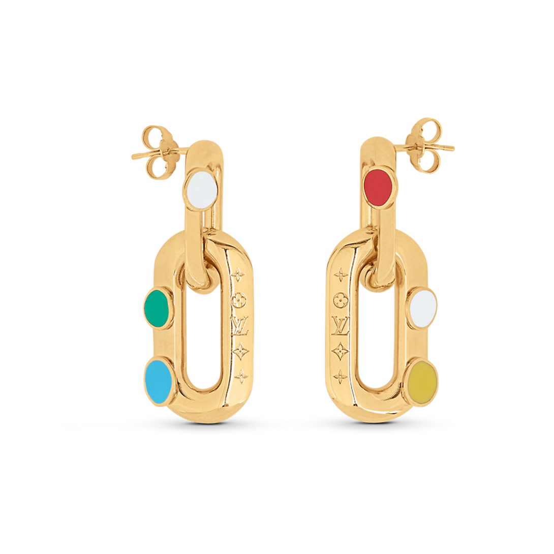 Louis Vuitton x YK LV Edge Painted Dots Earrings - 18K Yellow Gold