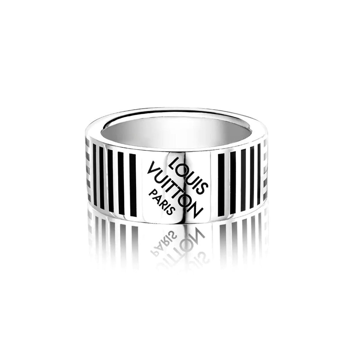 Louis Vuitton Damier Black Ring - 18K White Gold