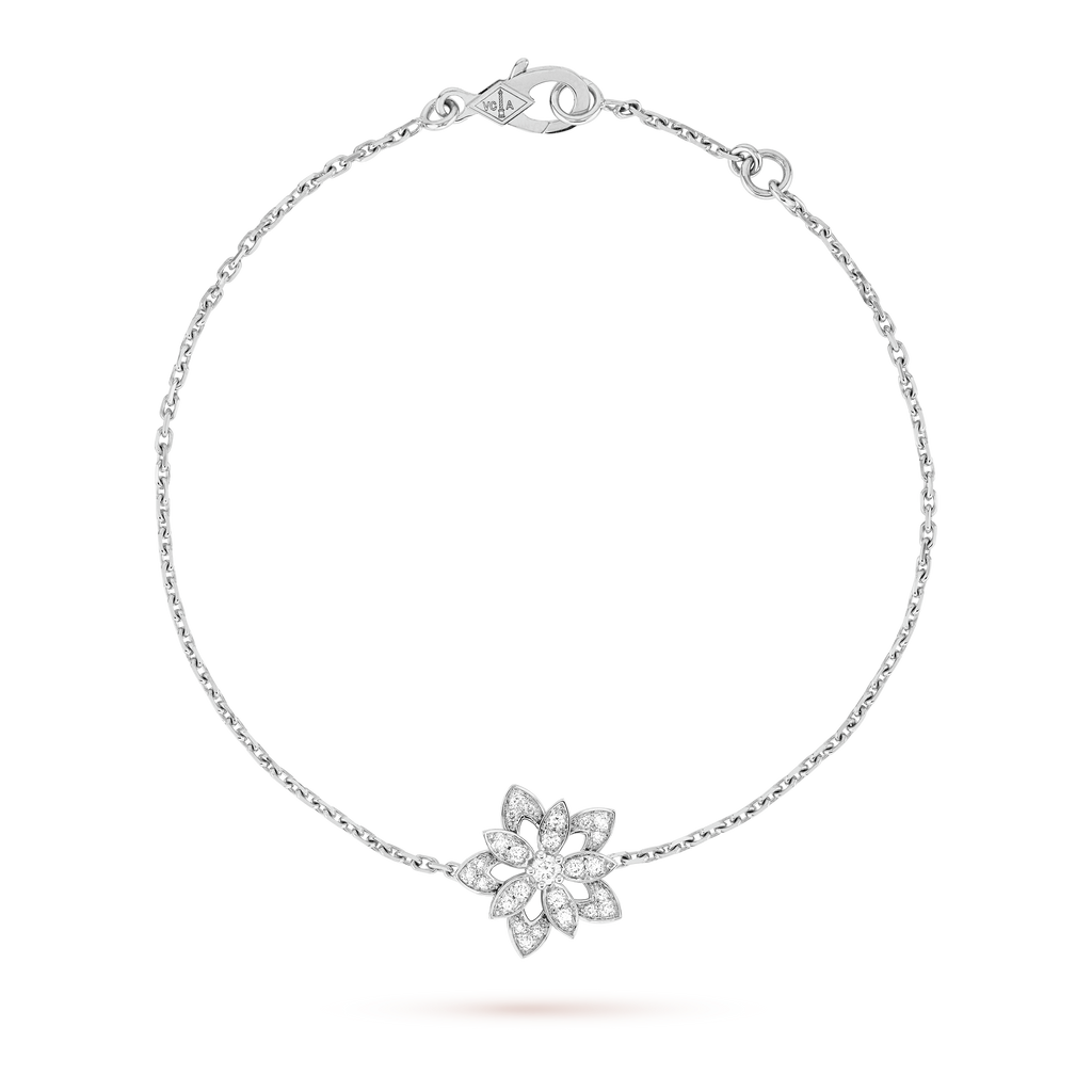 Lotus Openwork Pendant Bracelet - 18K Gold