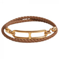 Hermes Roulis Double Tour Brown Bracelet - 18K Gold