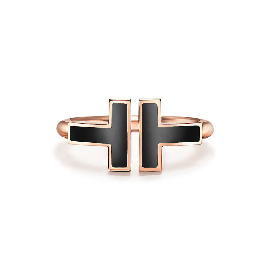 Tiffany Black Onyx Wire Ring - 18K Gold