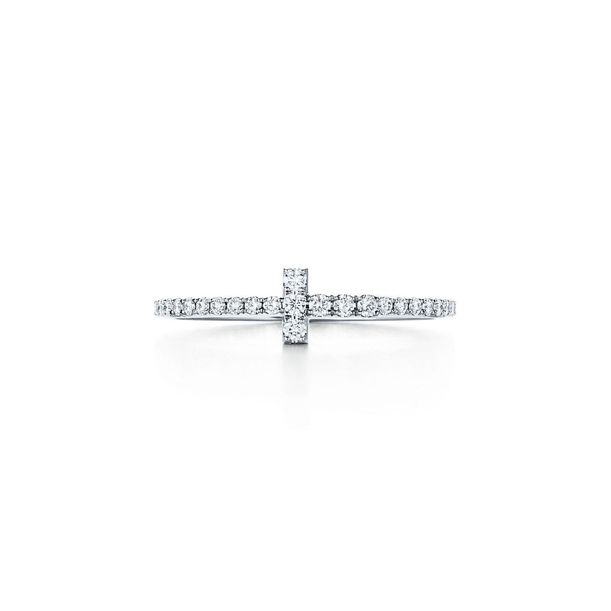 Tiffany Moissanite Wire Ring - 18K White Gold