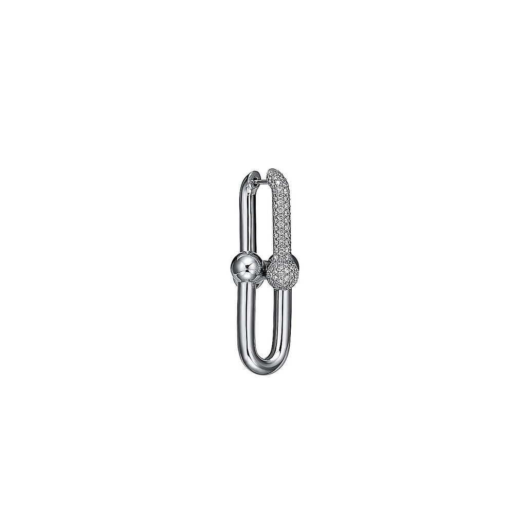 Tiffany HardWear Large Link Moissanite Earrings - 18K White Gold