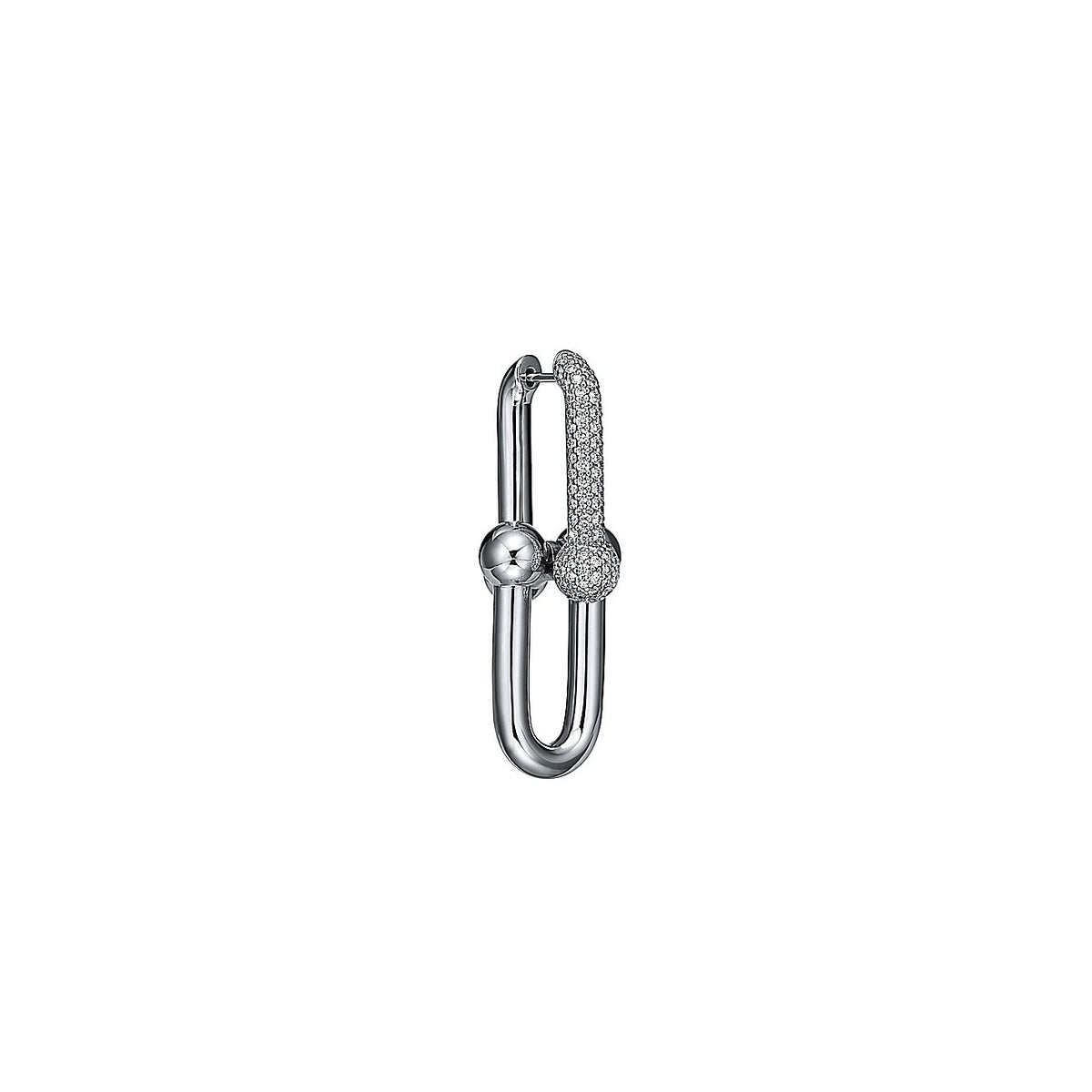 Tiffany HardWear Large Link Moissanite Earrings - 18K White Gold