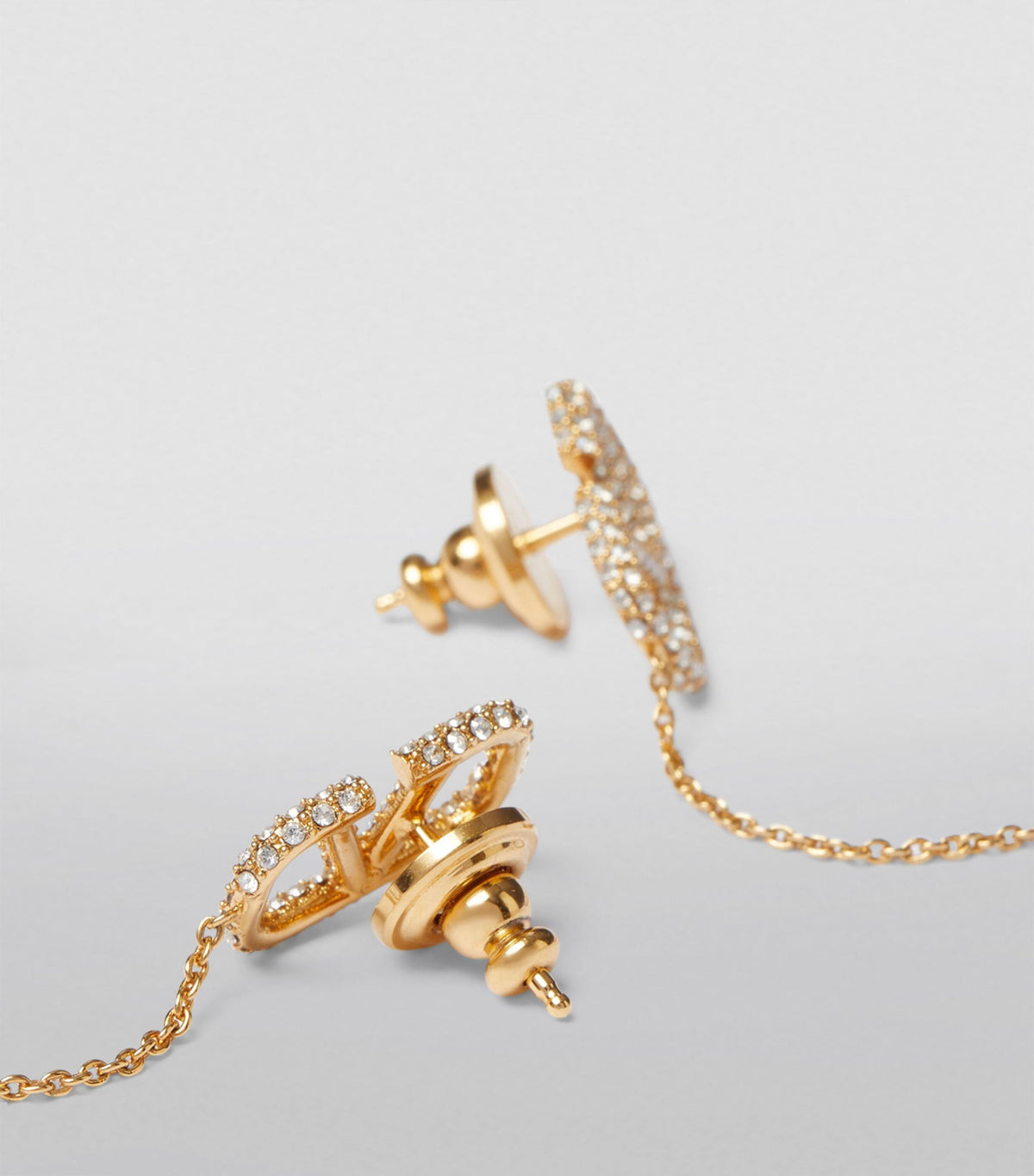 Valentino Crystal Valentino Signature Earrings - 18K Yellow Gold