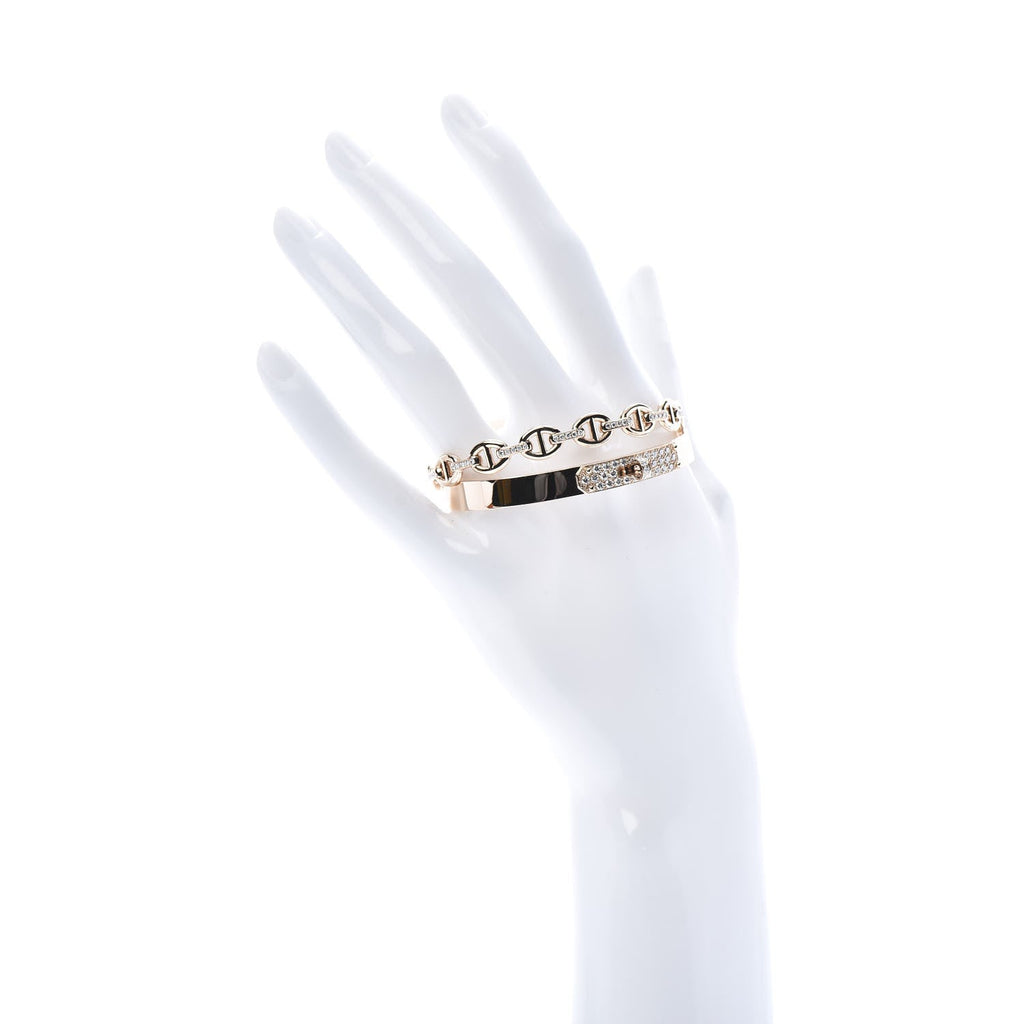 Hermes Kelly Double Tour Diamond Bracelet - 18K Gold