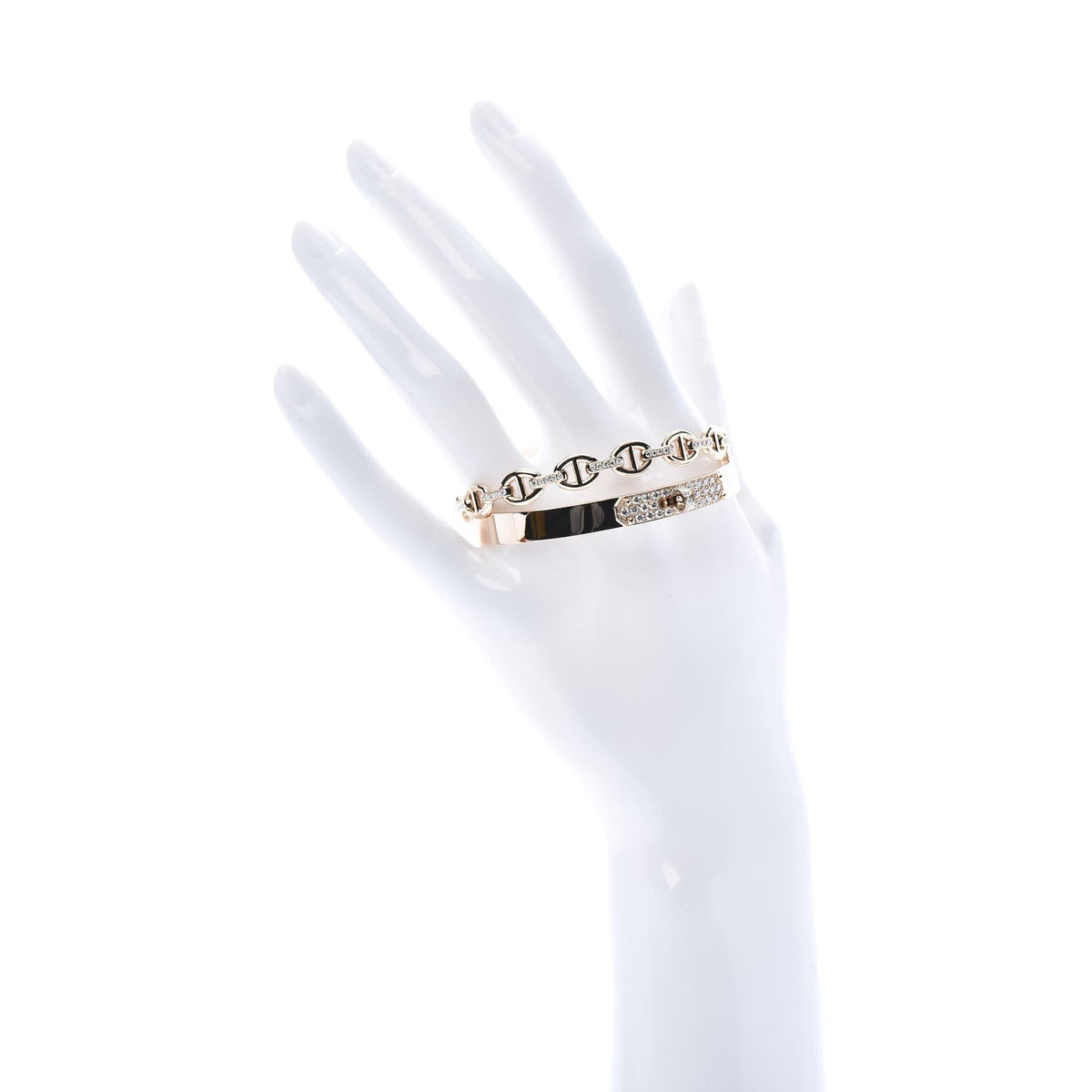Hermes Kelly Double Tour Diamond Bracelet - 18K Gold