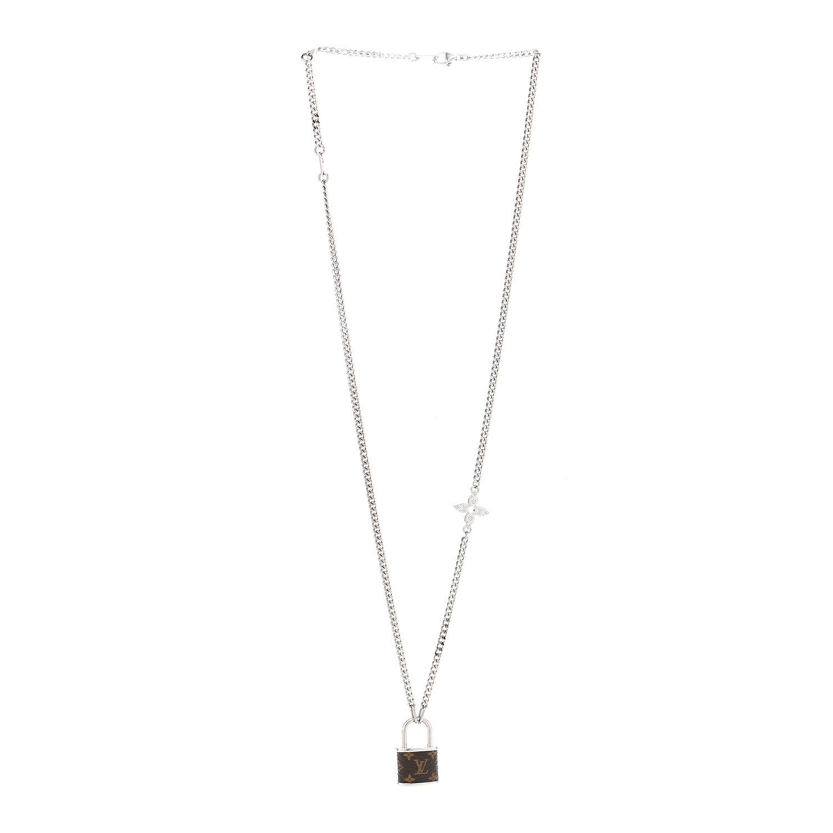 Louis Vuitton Monogram Lock Pendant Necklace