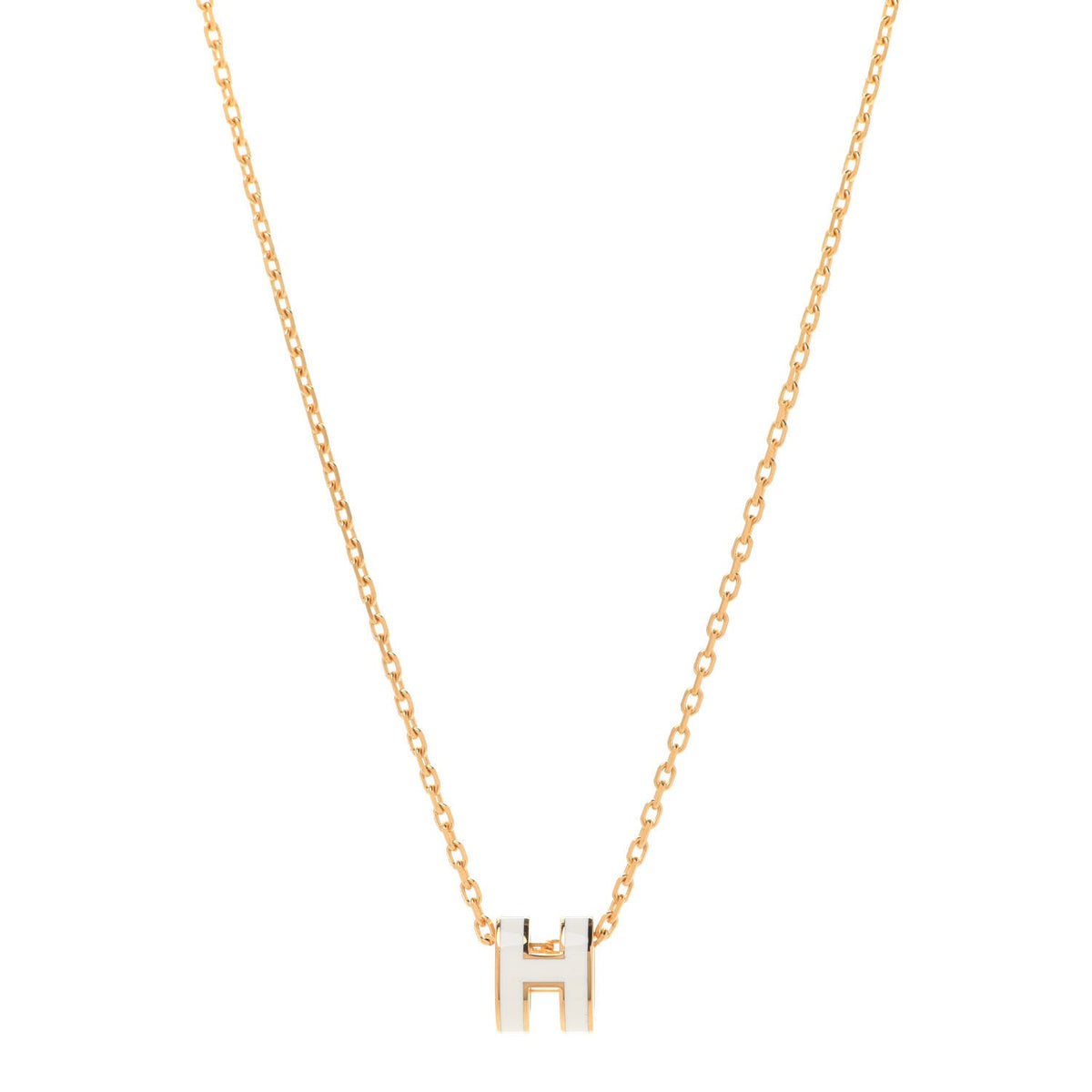 Hermes Mini Pop White Necklace