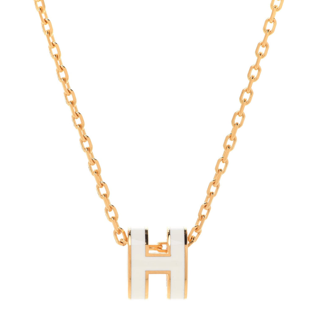 Hermes Mini Pop White Necklace