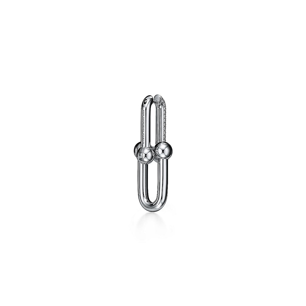 Tiffany HardWear Large Link Moissanite Earrings - 18K White Gold