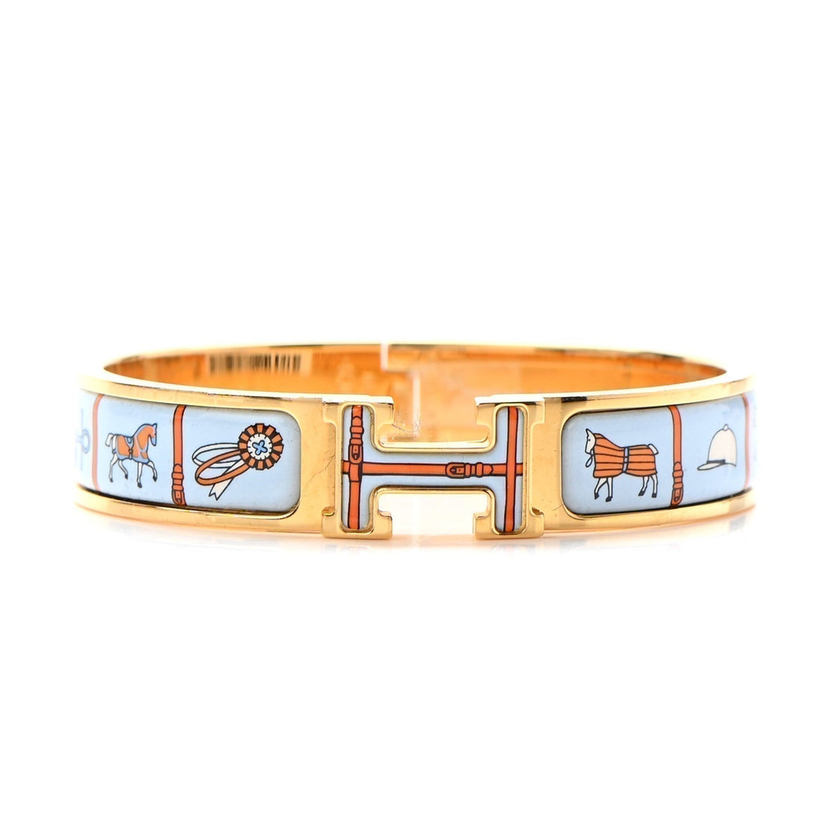 Hermes Clic H Couvertures Blue Bracelet