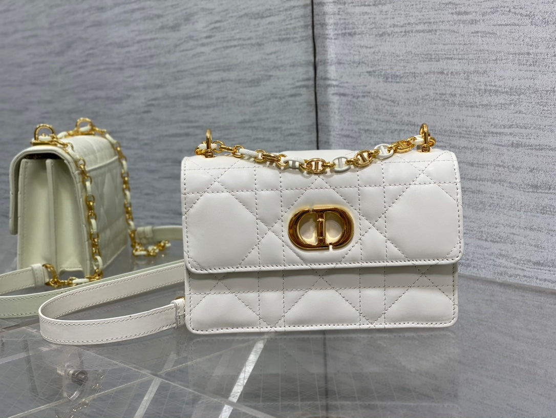Dior Miss Caro White Macrocannage Lambskin Bag
