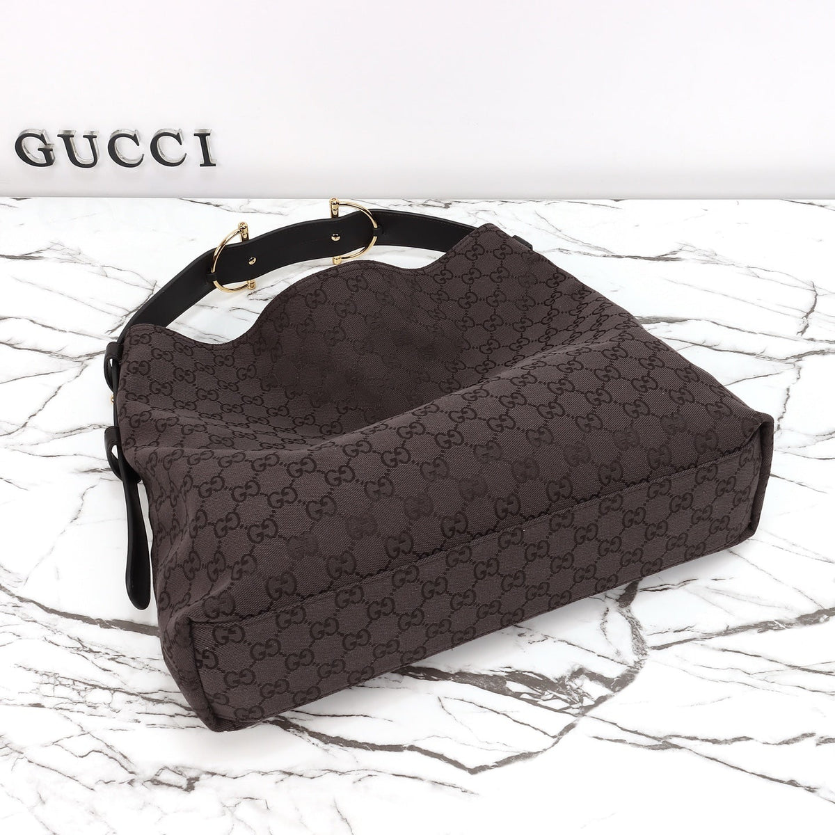Gucci Beatrix Tote Brown and Dark Brown Original GG Canvas