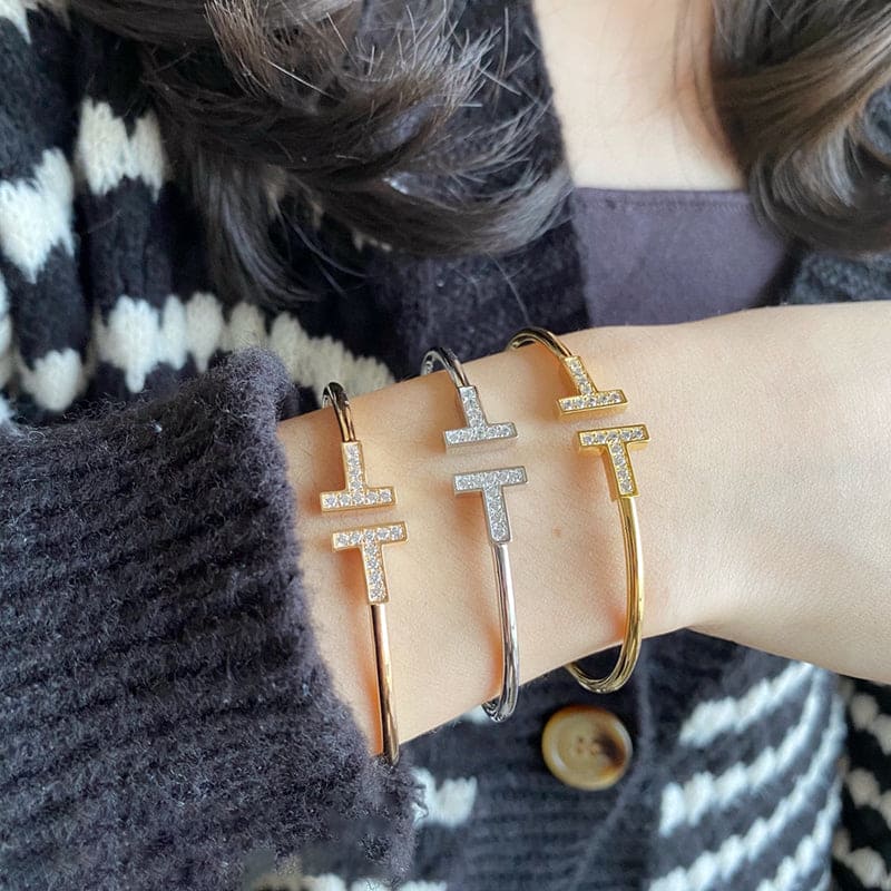 Tiffany Diamond Wire Bracelet - 18K Rose Gold