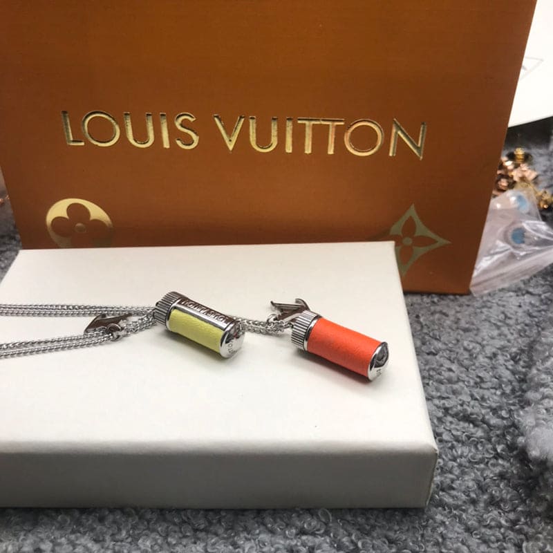 Louis Vuitton Orange Collier Fluo Charms Vintage Necklace