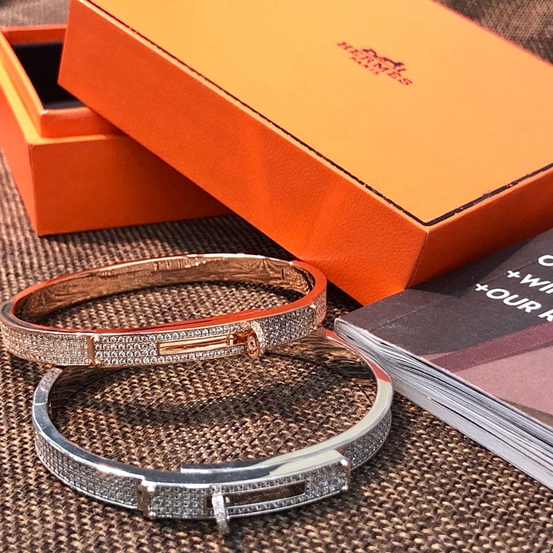 Hermes Kelly Moissanite Bracelet - 18K Rose Gold
