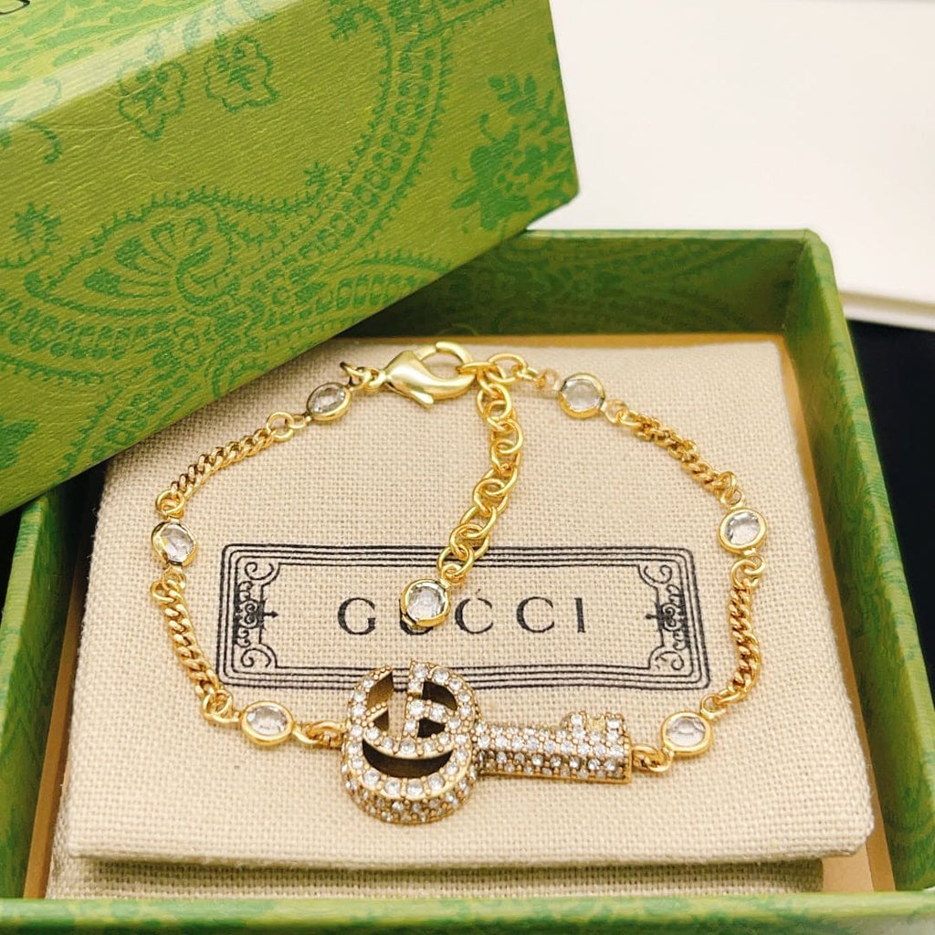 Gucci Double G Crystal Key Bracelet
