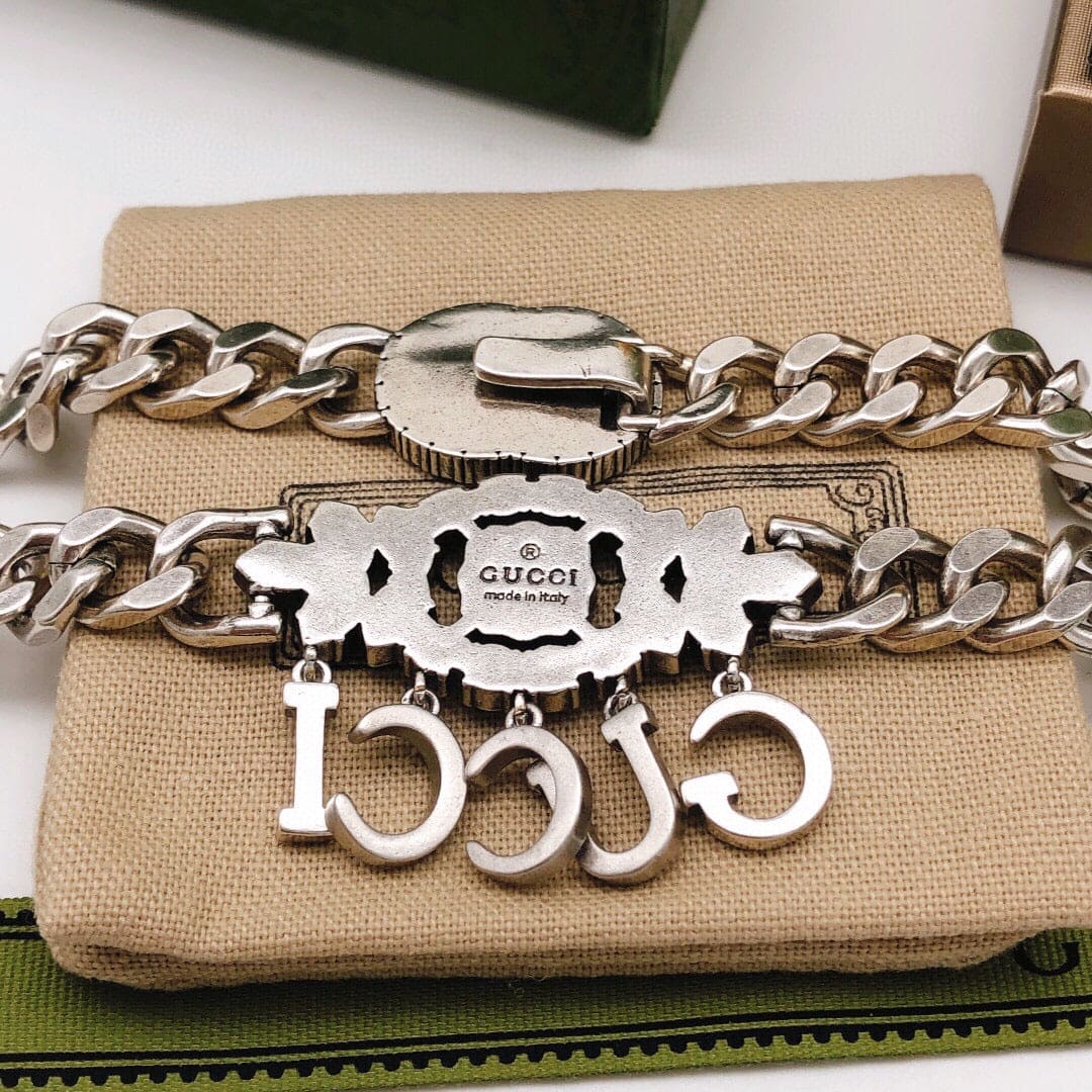 Gucci Double G Script Diamond Necklace