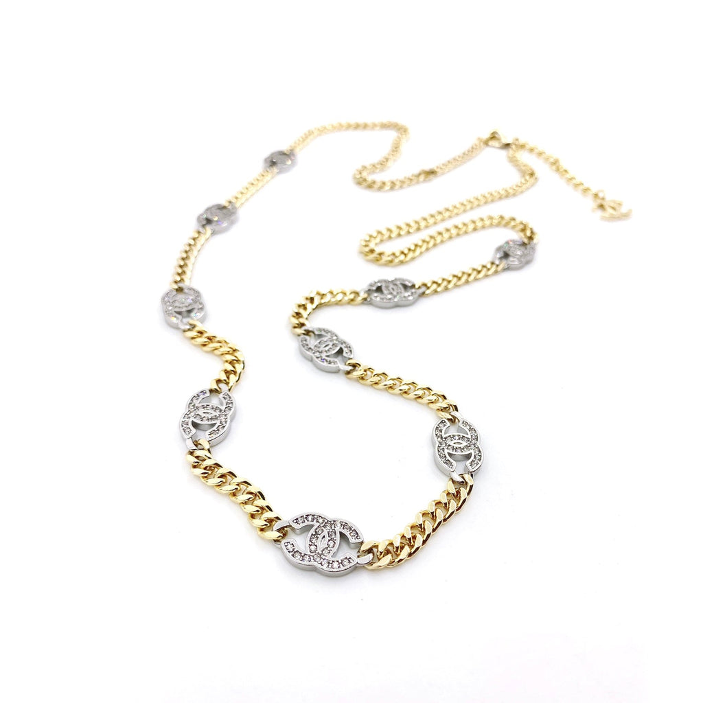 Chanel Crystal Chain Link Necklace