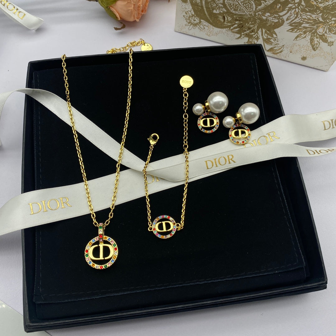 Dior Petit CD Multicolor Crystal Necklace