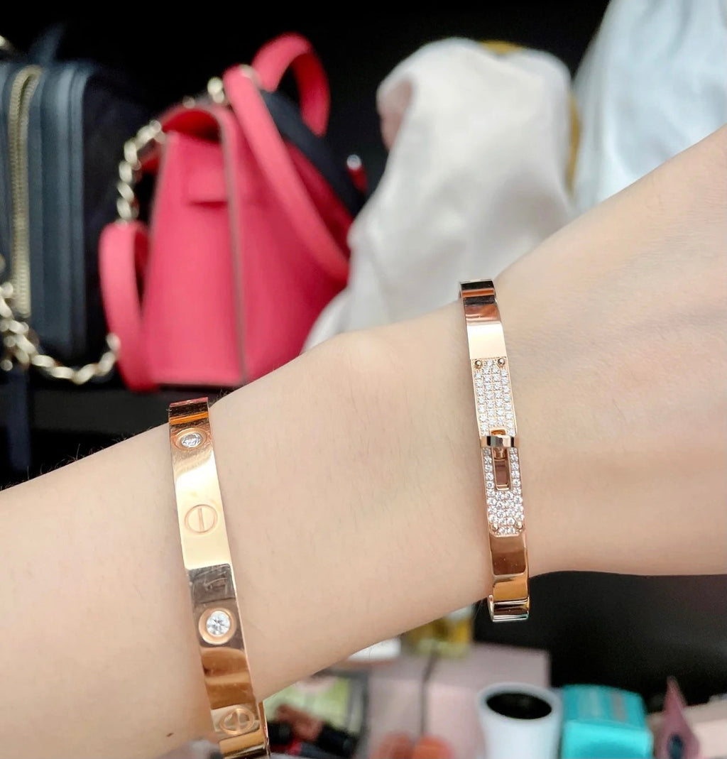 Hermes Kelly Small Model Diamond Bracelet