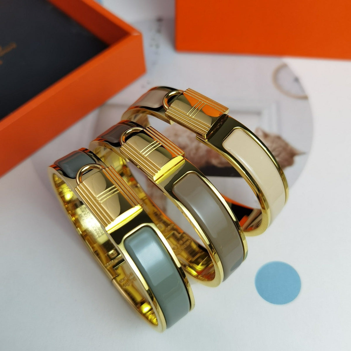 Hermes Clic Cadenas Light Brown Bracelet