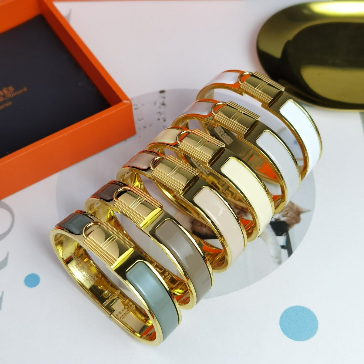 Hermes Clic Cadenas Light Brown Bracelet