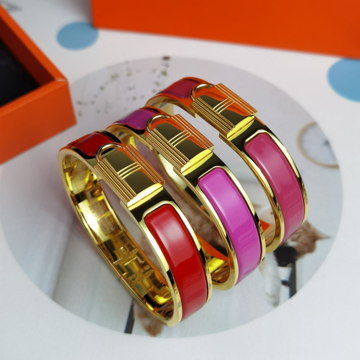 Hermes Clic Cadenas Red Bracelet