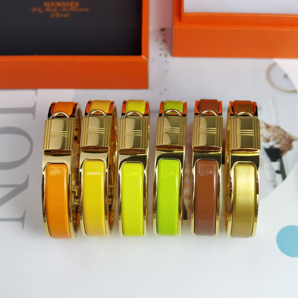 Hermes Clic Cadenas Yellow Bracelet