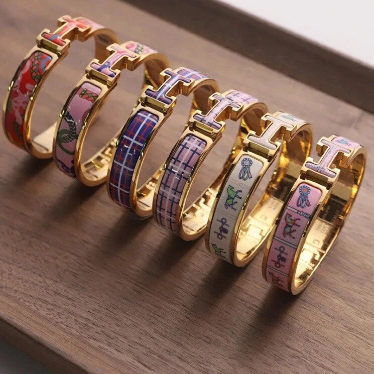 Hermes Clic H Panoplie Equestre Pink Bracelet