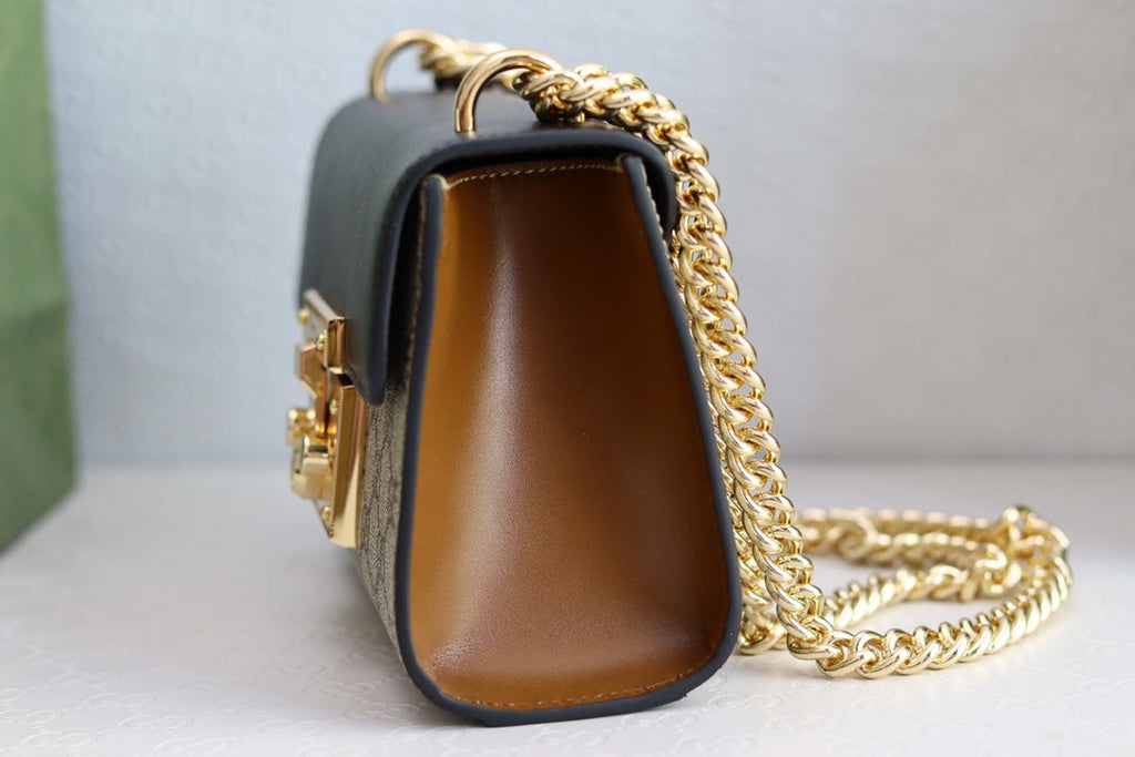 Gucci Padlock 20 Ophidia Leather Black Shoulder Bag