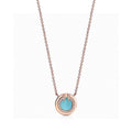 Tiffany Diamond & Turquoise Circle Pendant Necklace