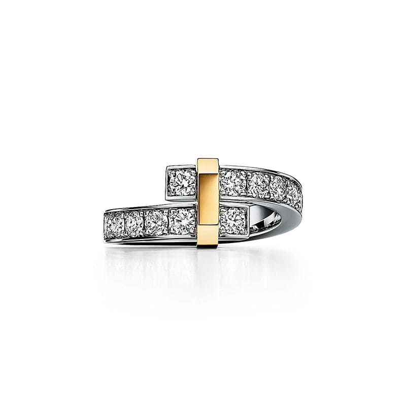 Tiffany Edge Bypass Ring - 18K White Gold