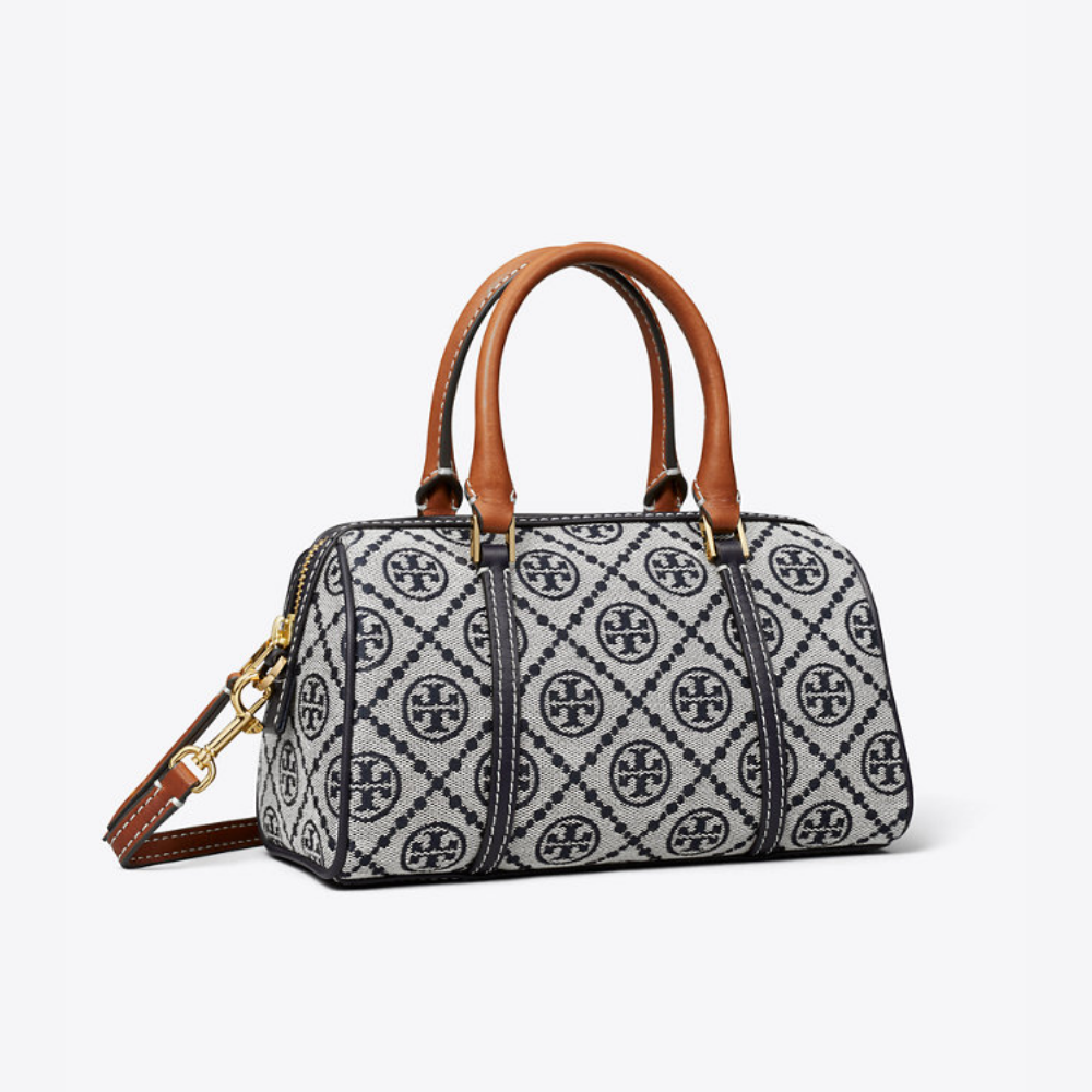 Tory Burch Monogram Mini Barrel Bag - Navy