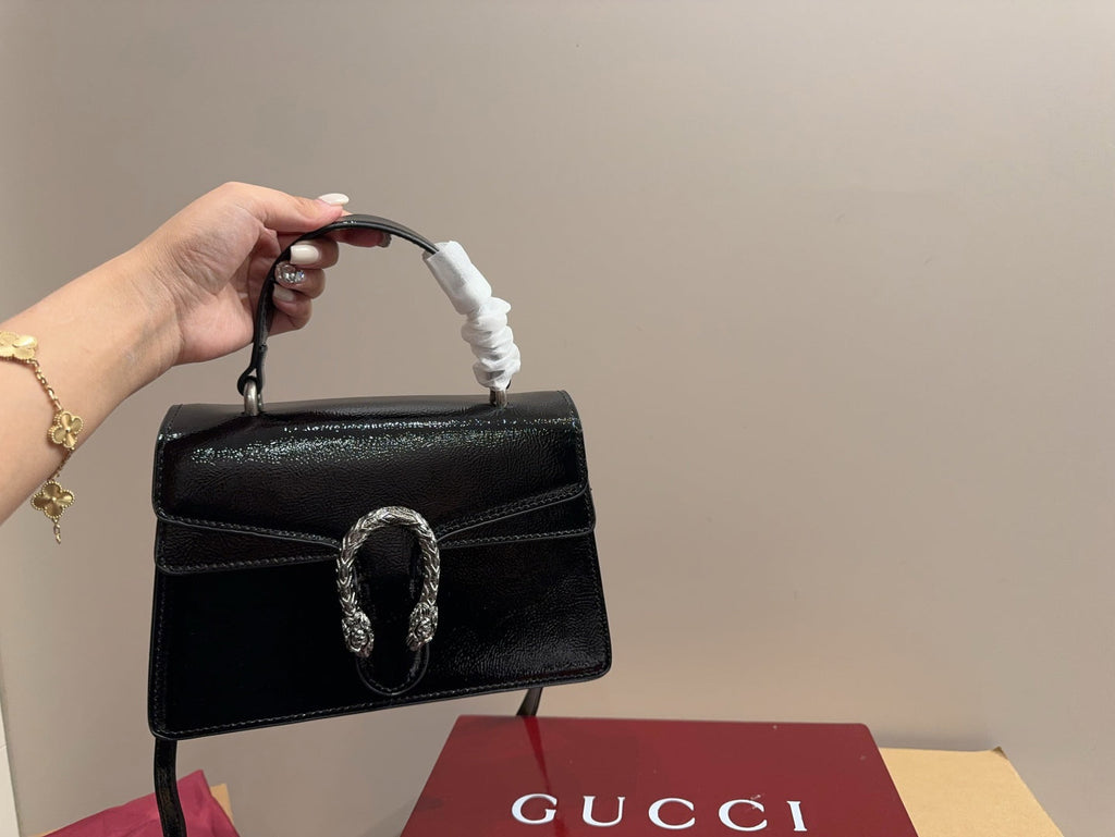Gucci Glossy Black Handbag Crossbody