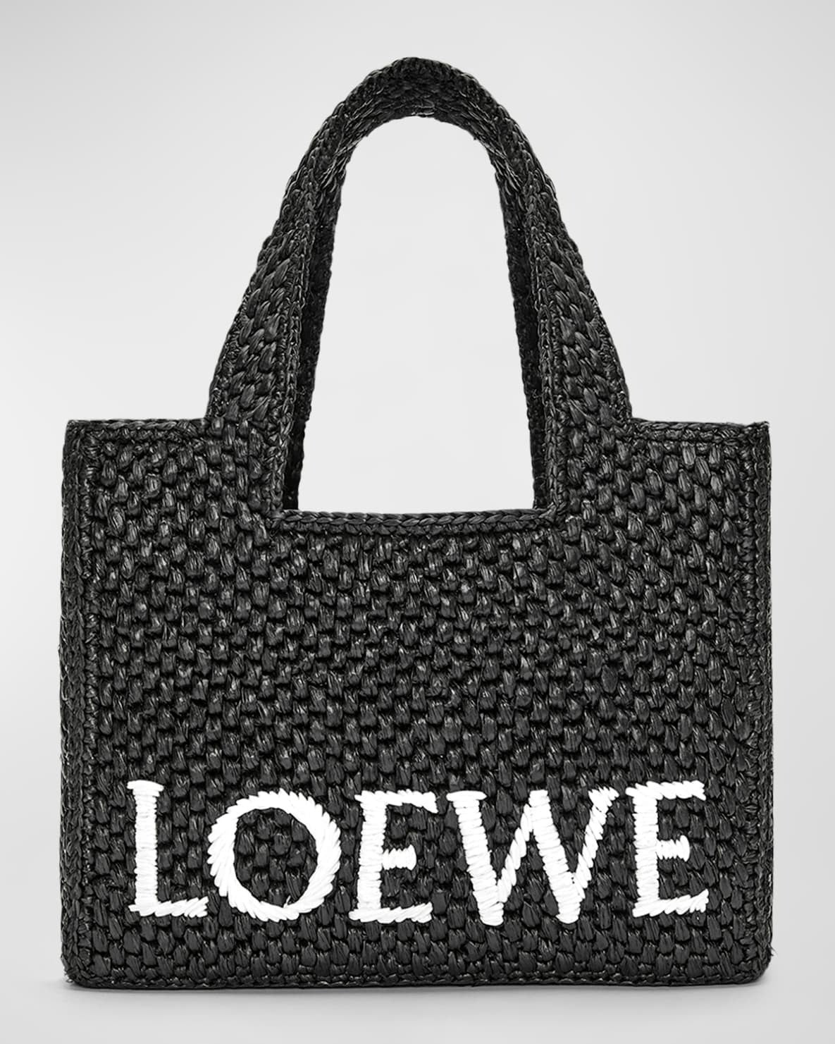 Loewe x Paula's Ibiza Font Tote Small Bag in Raffia
