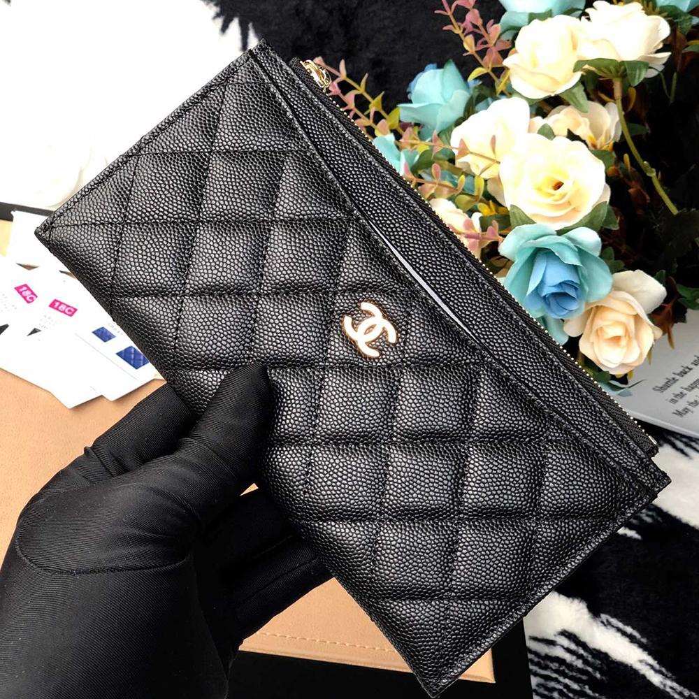 Chanel Caviar Quilted Classic Zip Pouch