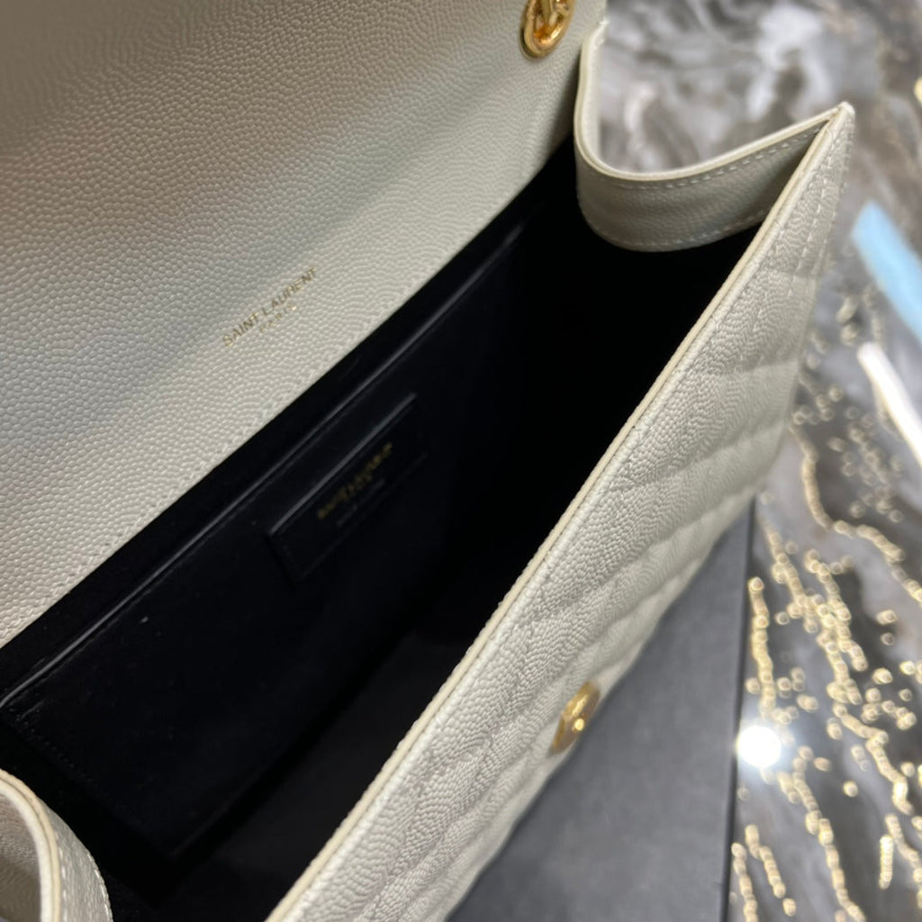 YSL Envelope Bag Medium White 487206
