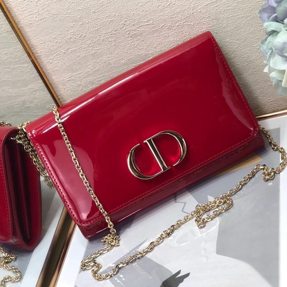 Dior 30 Montaigne Pouch - Cherry Red