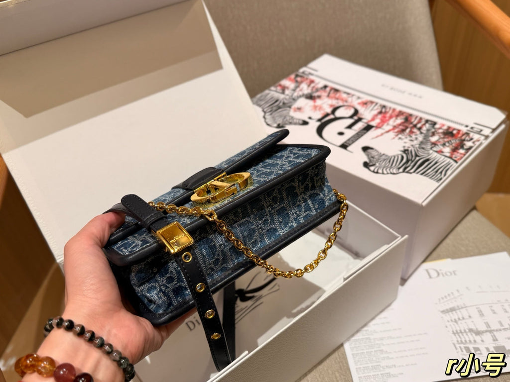 Dior New Fashion Denim Chain Bag - Blue