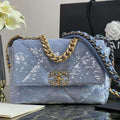 Chanel 19 Sequin Flap Bag - Light Blue