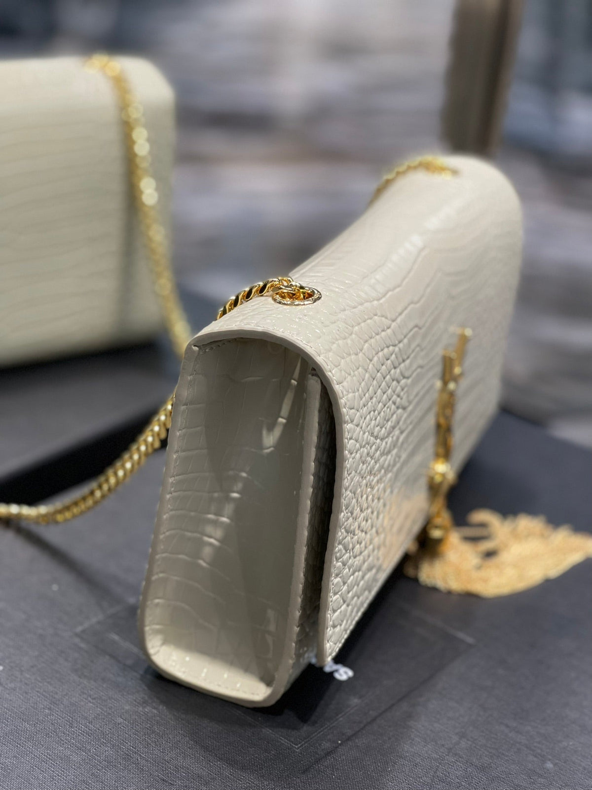 YSL Kate 24cm Shoulder Bag - White