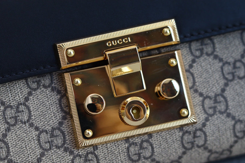 Gucci Padlock 20 Ophidia Leather Black Shoulder Bag