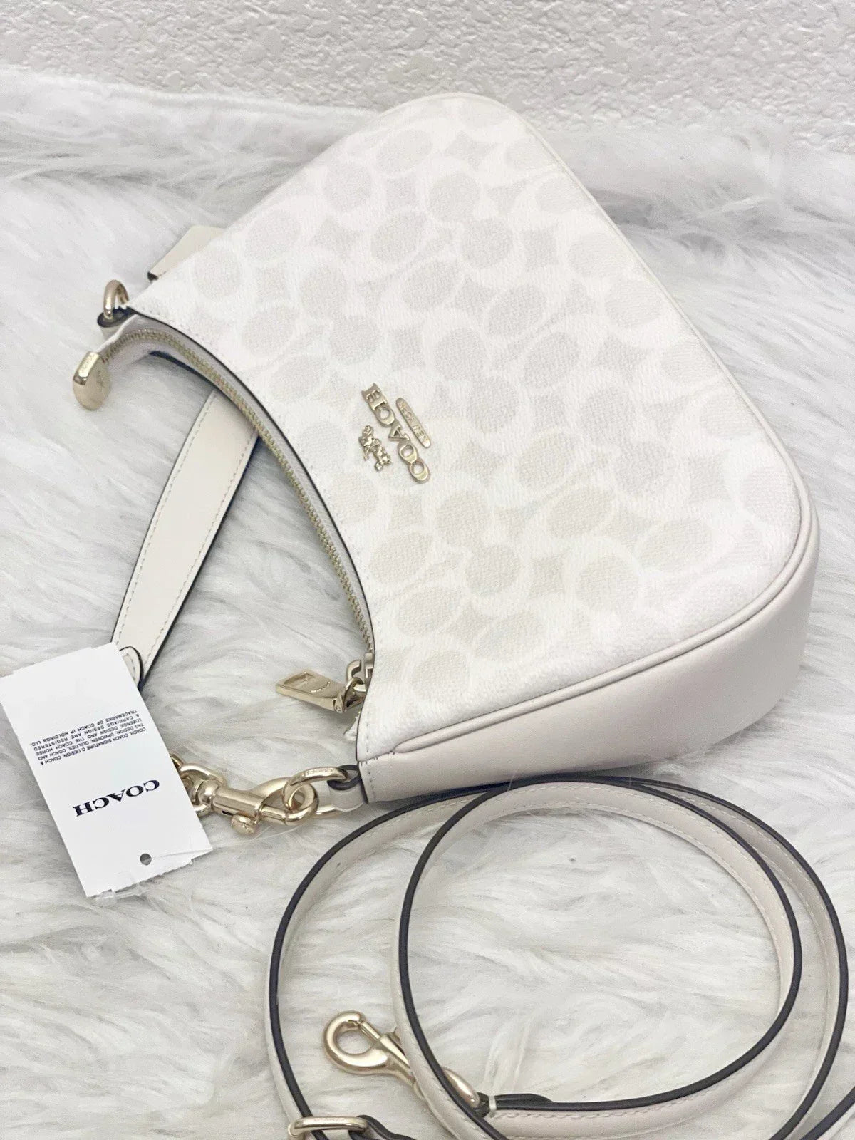 Coach Women's Teri Shoulder Bag Signature Canvas - White/Chalk
