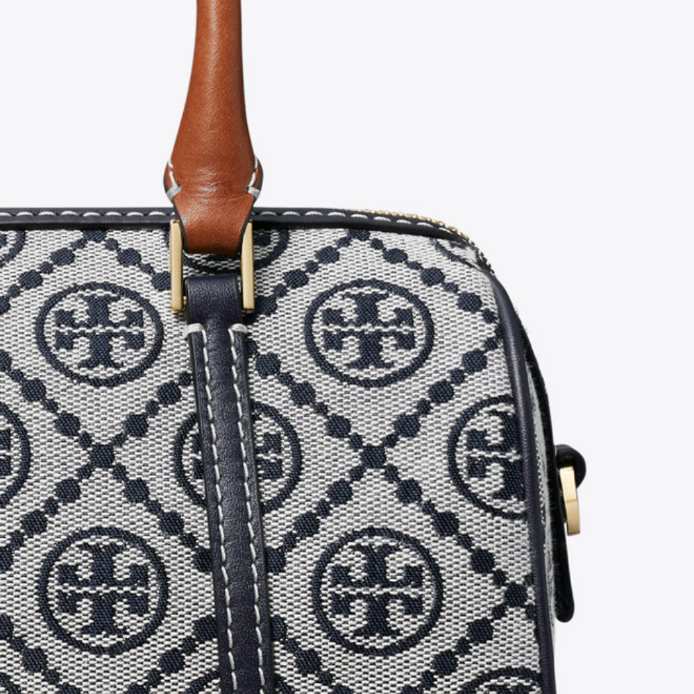 Tory Burch Monogram Mini Barrel Bag - Navy