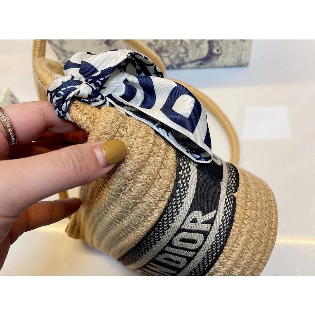 Dior Lady Oblique Bag - Straw